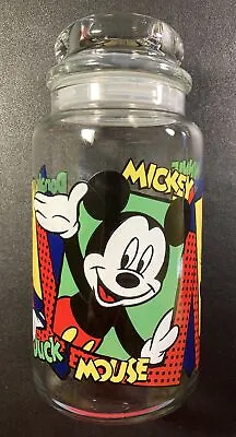 Vintage Anchor Hocking Mickey Mouse Minnie Donald Duck Glass Snack Jar Canister • $19.77