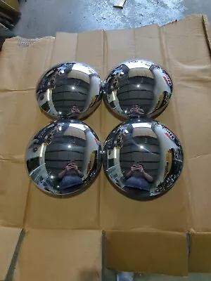 8  CHROME STEEL BABY MOON HUBCAPS SET OF 4 Dog Dish  • $75
