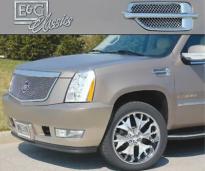 E&G CLASSICS 2007-2014 Cadillac Escalade Chrome Fender Vent Mesh 2-pc • $250