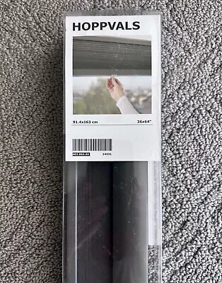 IKEA Hoppvals Cordless Cellular Shade Blind 36”x 64” Dark Grey Window Blind • $29.89