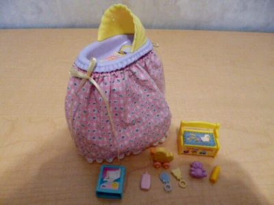 $19.85 • Buy 13 Piece Lot BARBIE Happy Family Nursery Rocking Bassinet W/ Skirt & Accessories