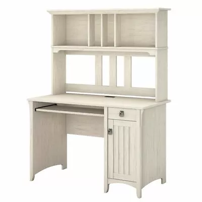 Salinas Computer Desk With Hutch In Antique White - Engineered Wood • $347