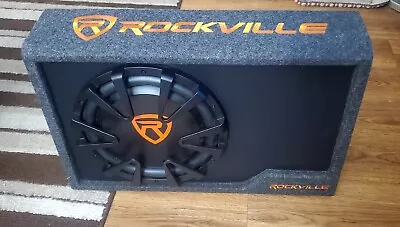 Rockville RWS12CA Slim 1200 Watt 12  Amplified Powered Car Subwoofer Enclosure • $135