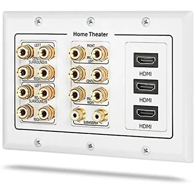 $40.82 • Buy 3 Gang Wall Plate, (3-Gang 7.2 Surround Sound Distribution) Home Theater Copper