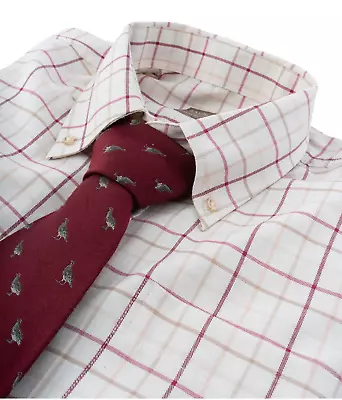 Jack Pyke Countryman Burgundy Country Check Shooting Checkered Shirt MENS • £22.95