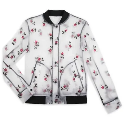 $45 • Buy Disney Parks Mickey Mouse Transparent Frosted Rain Jacket 