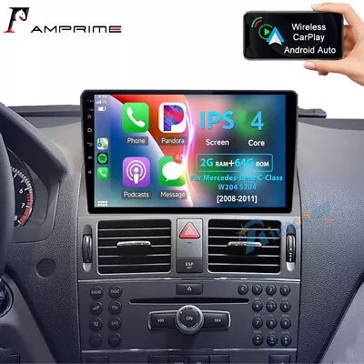 64GB Android 13 For Mercedes Benz C-Class W204 S204 Carplay Car Stereo Radio GPS • $159.99