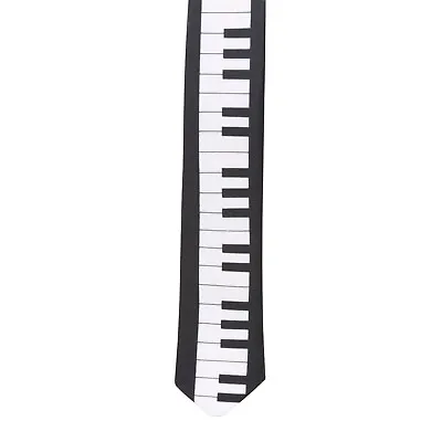 New Black And White PIANO KEYBOARD MUSIC ROCK PUNK TIE Necktie 2.75  • $8.98