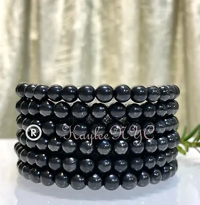 Wholesale Lot 6 Pcs Natural Shungite 6mm 7.5” Crystal Stretch Bracelet • $24