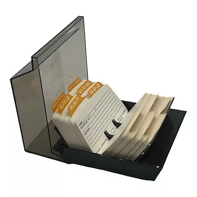 Vintage Rolodex S-310 C Petite Address Card File Smoke Lid 3 3/4” X 2” Cards • $17.85