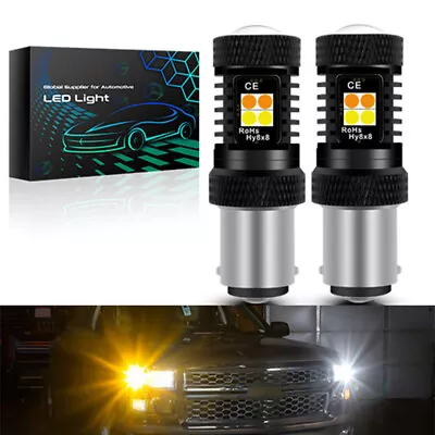 Switchback LED Front Turn Signal Light Bulbs 1157 2357 Amber White Free Return • $27.25