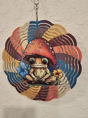 Hanging Metal Wind Spinners Retro Frog And Mushroom  • $30