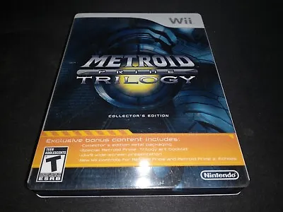 Metroid Prime Trilogy Collector's Edition Steelbook Wii LN Perfect CIB+art&SC! • $129.99