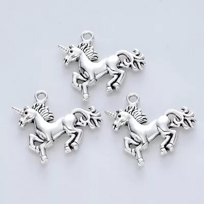 Unicorn Charms Charms Tibetan Silver Charms Antique Silver Unicorn Horse Charms • £3.19