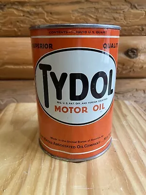 👀 Vintage Tydol Tide Water Motor Oil Quart Can ⚠️ • $27.83