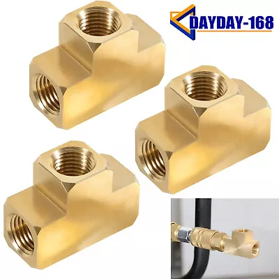 3Pcs/set 56101-04 Female Pipe Fitting Brass Bar Stock Tee 1/4  X 1/4  X 1/4  NPT • $17.90