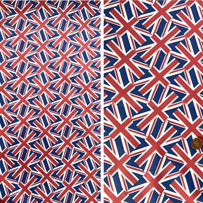 100% Cotton Fabric Digital Tossed Union Jack Flags Platinum Jubilee 150cm Wide • £5