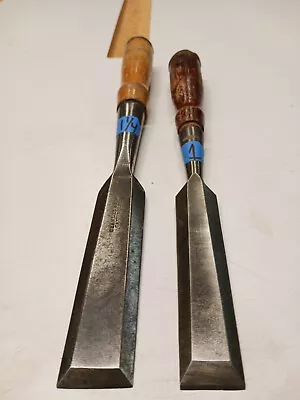 Pair Of Bevel Edge Dovetail Socket Chisels Charles Buck And Stanley 750 Style • $20