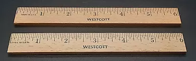 (2) Rare WESTCOTT 6  Wooden Ruler Centimeters 2 Sided NOS School Metric Vintage • $14.99