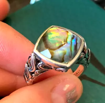 Angela By John Hardy (A By JH)  Size 9 Abalone 14k Gold & Sterling Silver Ring • $265