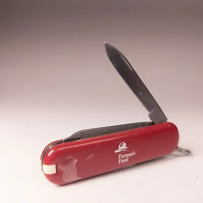 FIREMAN'S FUND Logo Victorinox Classic SD Pocket Knife Red *See Description* • $9.99