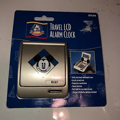 Disney Mickey Mouse Flip Up Travel LCD Alarm Clock New Old Stock • $18.05