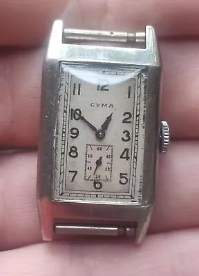 Vintage Men's Art Deco Cyma Rectangular Tank Case Winding Watch Ref.335 Repair • $321.95