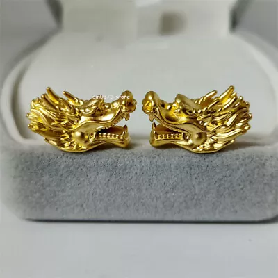 1pcs 999 Pure 24K Yellow Gold Pendant For Women Men Zodiac Dragon Head /1g • $317.36