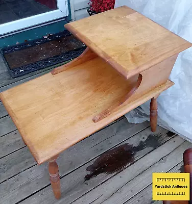 Mid Century Solid Maple Step End Table  (JLC-SET-32) • $314.10