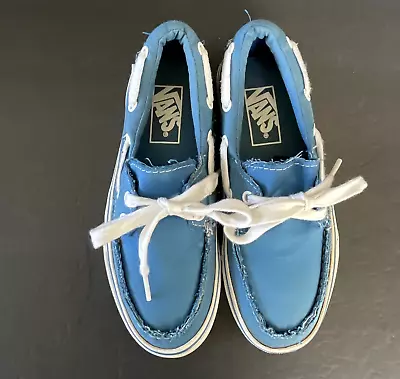 Vans Zapato Del Barco Men 4 - Women 5.5  Boat Shoe Blue Canvas Slip On • $19.55