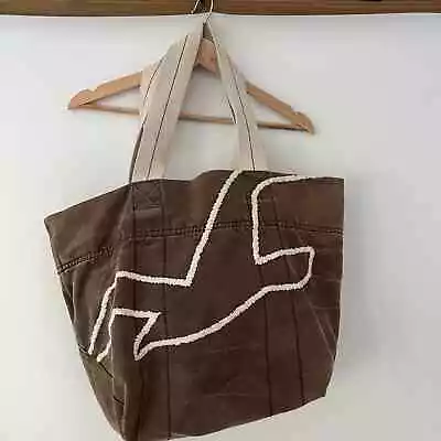 Hollister Brown Seagull Tote Beach Grocery Book Bag • £19