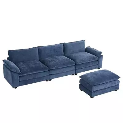 Modern Sectional Sofa Set L-Shaped Couch Living Room Convertible Sofa Footstool • $549.59