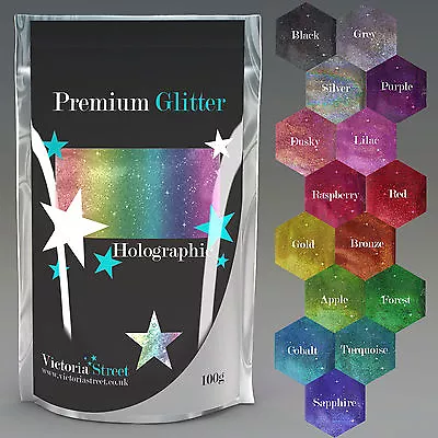 £4.49 • Buy Pure Premium HOLOGRAPHIC Large 100g Ultra Fine Glitter Craft Wine Glass Nails 