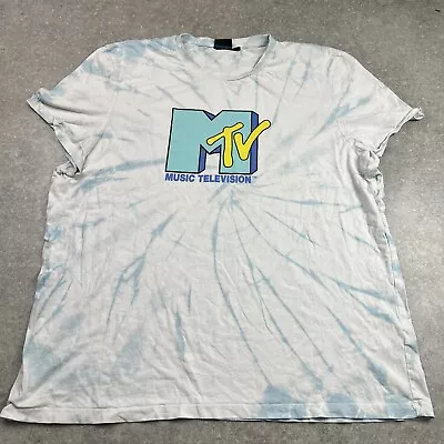 MTV Acid Wash Tye Dye Tshirt Big Logo Mens 2XL Pit To Pit 25 • £12