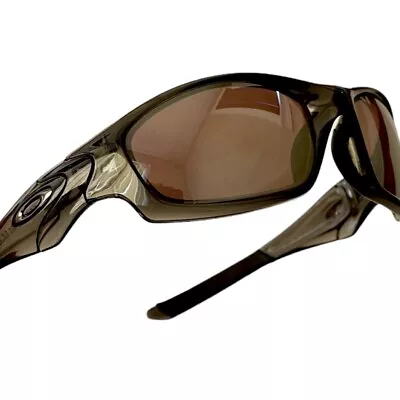 Vintage Oakley Straight Jacket Clear Matte Black/Grey Smoke Sunglasses USA Frame • $69.99