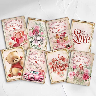 Valentine's Day Card Toppers Tags Scrapbooking & Journal Supplies • £2.80