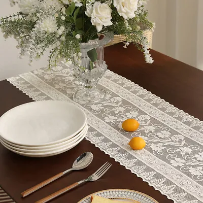 Lace Table Runner Tablecloth Table Cloth Cover Christmas Wedding Party Home Deco • £2.87