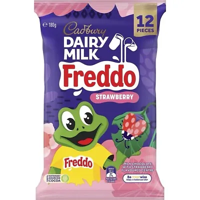 Cadbury Dairy Milk Chocolate Freddo Strawberry 12 Pack 180g *Australian Import* • £8.99