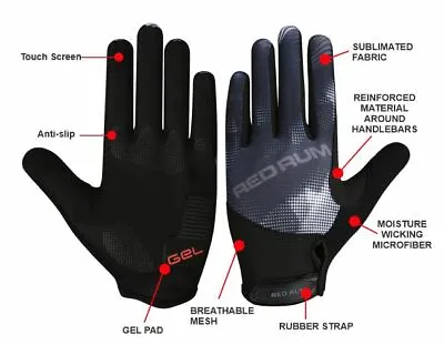 REDRUM Men Women Mountain Bike Gloves Cycling Bike Dirt Bike Motocross Moped • $28.15