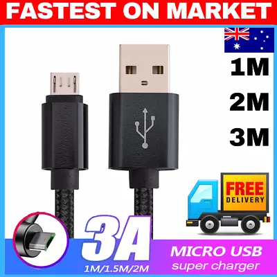 1m 2m Micro USB Cable Fast Charge 3A Braided Data Charging Sync Andriod S7 S6  • $5.95