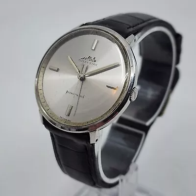 Vintage Mido Ocean Star Automatic Watch Men Silver Tone Powerwind 33mm • $208.95