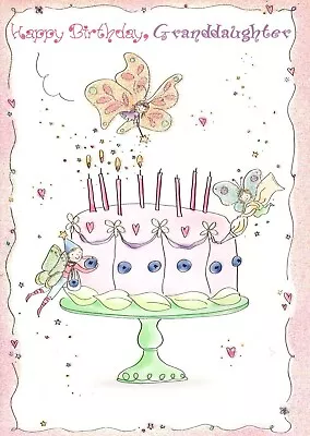 Happy Birthday Granddaughter Fairy Magic Magical Fairies Cake Greeting Card • $4.99