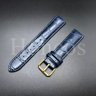 18MM Genuine Leather Alligator Watch Band Blue Strap Buckle Fits For Michele • $15.99