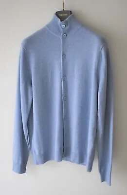 Malo Optimum Sky Blue Pure Cashmere Button Up Cardigan Size 52 UK 42 Large €945 • $137.66