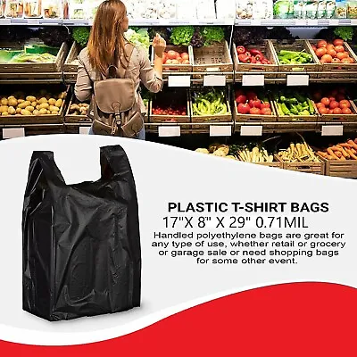 Plastic Black Jumbo T-Shirt Shopping Grocery Bags Multi Purpose 17  X 8  X 29  • $18.99