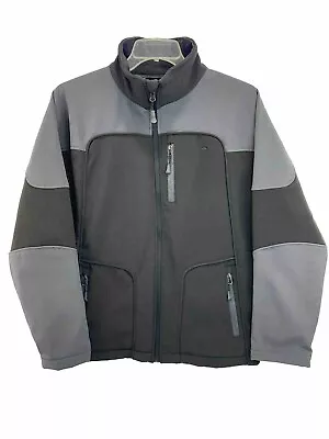 Snozu Performance Black Gray Jacket Mens Large Zip Pockets Skiing Outdoors • $17.95