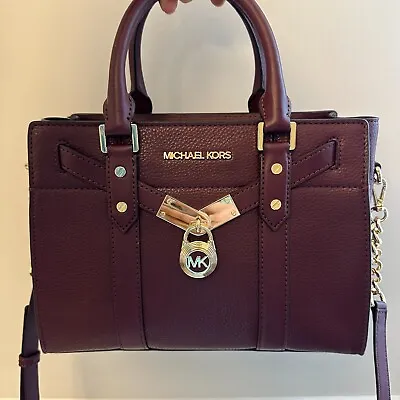 NWT Michael Kors Small Satchel Leather Handbag Crossbody Merlot Nouveau Hamilton • $164.99