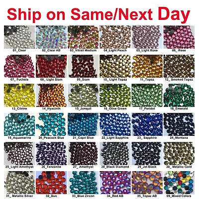 $5.89 • Buy 1440 Pcs DMC Iron On Hotfix Crystal Rhinestones Colors SS6 SS10 SS16 SS20, 2-5mm