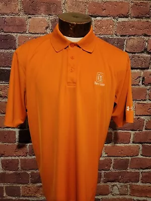 Under Armour Men's L Orange Rust White TPC Myrtle BCH Short Sleeve Golf Polo🛺 • $19.98