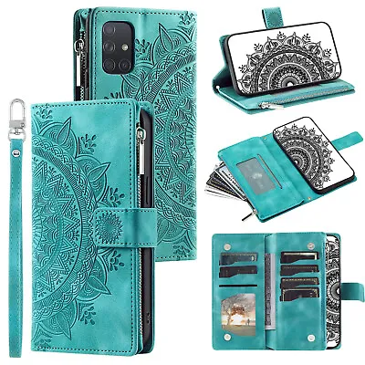 Zip Wallet Case For Samsung A54 A34 A14 A32 A71 Leather Flip Stand Phone Cover • $16.93